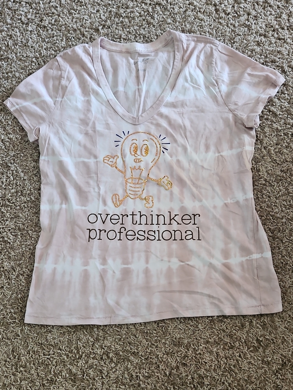 Overthinker Professional Light Pink Tie-Dye Tee